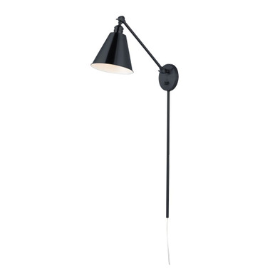 Library One Light Wall Sconce by Maxim - 12222BK
