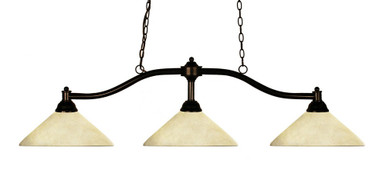 Chance 3 Light Island/Billiard 14 Inch Wide by 13.5 Inch High by Z-Lite - 147BRZ-AGM14