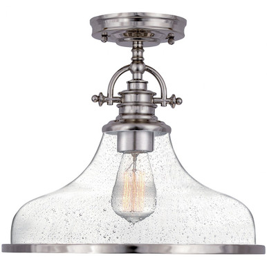 Grant 1 Light 13.5 Inch Wide Semi Flush Mount by Quoizel - GRTS1714
