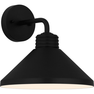 Rencher 1 Light Outdoor Wall Lantern 11 Inch Wide by Quoizel - REN8411MBK