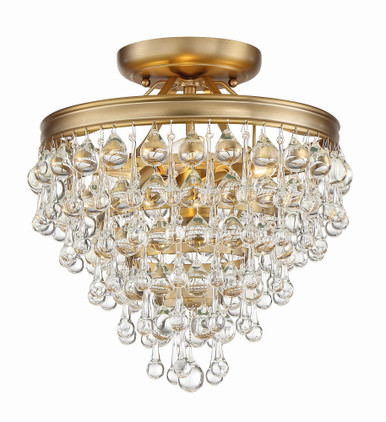 Calypso 3 Light 13 Inch Wide Semi Flush Mount by Crystorama - 130_CEILING