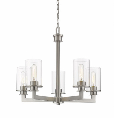 Savannah 5 Light Chandelier In Midcentury Style 22 x 24 Inch Wide by Z-Lite - 462-5BN