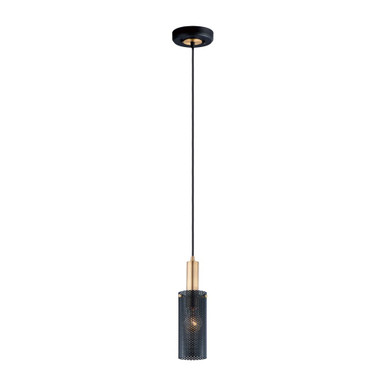 Perf 1 Light Mini Pendant by Maxim - 10081BKSBR