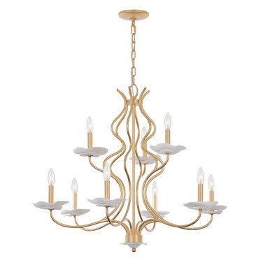 Lilly 9 Light Chandelier 29.5 Inch Tall and 36 Inch Wide by Savoy House - 1-2990-9-38