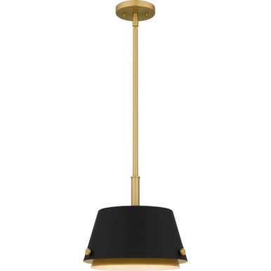 1 Light Modern Medium Pendant 11.5 Inch Tall by Quoizel - QPP6163MBK