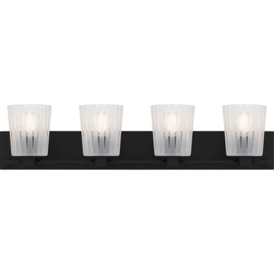 Gray 4 Light Bath Vanity 7.25 Inch Tall and 32 Inch Wide by Quoizel - RAY8632MBK