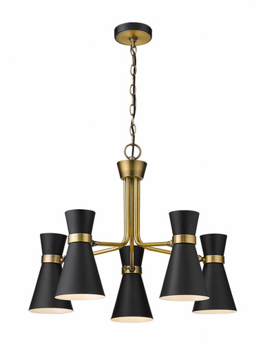 Soriano 5 Light Chandelier In Modern Style 20 x 27 Inches Wide by Z-Lite - 728-5MB-HBR