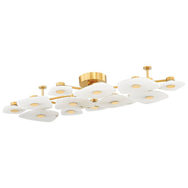 Holmdel 984W 12 LED 23.75 Inch Wide Semi Flush Mount by Hudson Valley - 7854-AGB