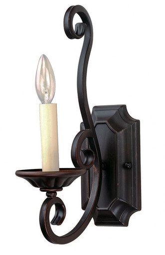 Manor 1 Light Candle Style Wall Sconce by Maxim - 12217OI