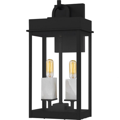 Carmen 2 Light Outdoor Wall Lantern 16.25 Inch Tall X 8 InchWide by Quoizel - CAM8408MBK