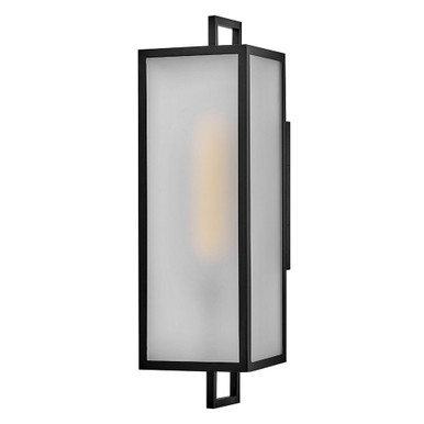 Halden 12W 1 LED Outdoor Large Wall Mount Lantern 24 Inch Tall by Lark - 82075BK