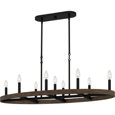 Hendrix 9 Light Oversized Linear Chandelier by Quoizel - HDR842MBK