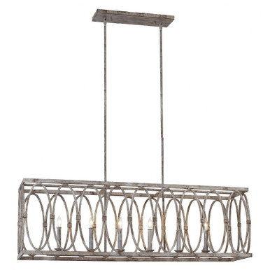 Sean Lavin 6 Light Caged Linear Chandelier by Visual Comfort Studio - f3224/6da