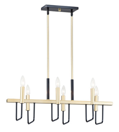 Sullivan 6 Light Medium Linear Pendant by Maxim - 10259BKGLD