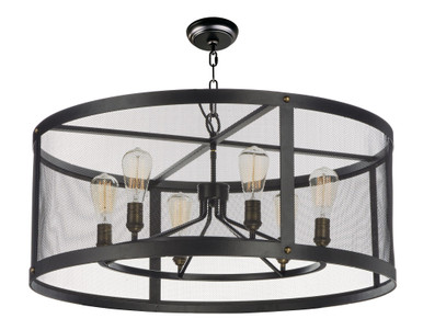 Palladium 6 Light Large Chandelier by Maxim - 20114BKNAB