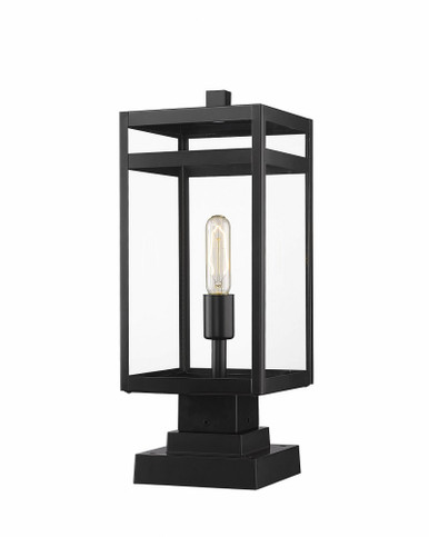 Nuri 1 Light Outdoor Pier Mount In Outdoor Style 20 x 7.5 Inches by Z-Lite - 596PHMS-SQPM-BK