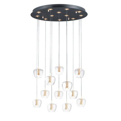 Newton 30W 12 LED Light Large Pendant by ET2 - E24167-18BKGLD