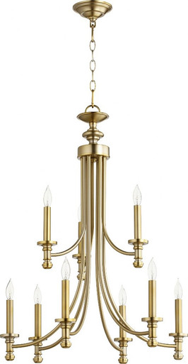 Rossington 9 Light Large 2 Tier Chandelier by Quorum 6022-9 - 6022-9