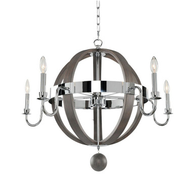 Sharlow 5 Light Large Shere Chandelier by Kalco - 300481CH