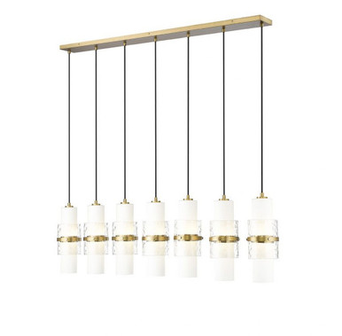 Cayden 7 Light Linear Chandelier 16.75 x 4.75 Inches Wide by Z-Lite - 1946P-7L