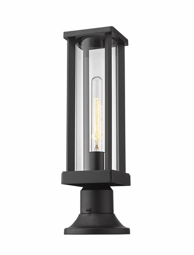 Glenwood 1 Light Outdoor Pier Mount 16 x 7.5 Inches by Z-Lite - 586PHMR-553PM-BK