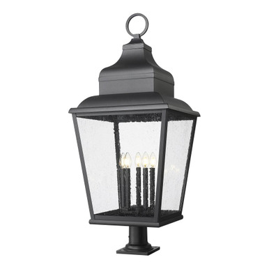 Raphael 5 Light Outdoor Pier Mount Fixture 42.75 Inch Tall by Z Lite - 5029PHXXLR-533PM-BK