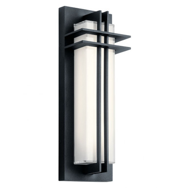 Manhattan 12.5W 1 LED Light Outdoor Wall Lantern by Kichler - 49297BKTLED