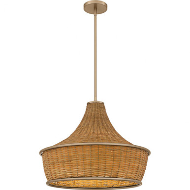 Solebay 3 Light Pendant 18 Inch Tall and 21.75 Inch Wide by Quoizel - QP6770BGD