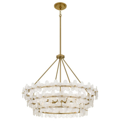 Wright 15W 6 LED Pendant 27 Inch Tall and 31.25 Inch Wide by Quoizel - WRIG2830BRG