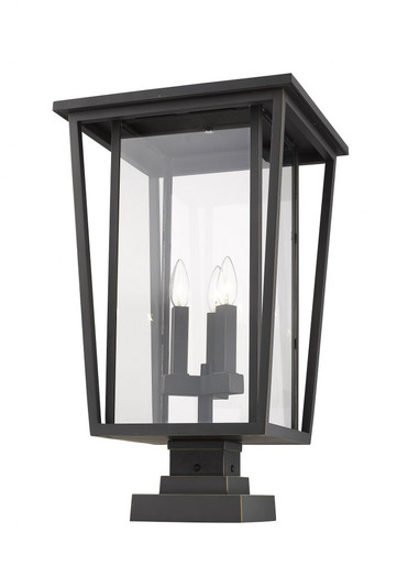Seoul Three Light Outdoor Post Mount Lantern 14 x 24.75 Inch by Z-Lite - 571PHXLS-SQPM-ORB