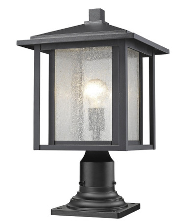 Aspen 1 Light Outdoor Pier Mount Light 18.25 x 11 In by Z-Lite - 554PHB-533PM-BK