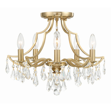 Cedar 5 Light 18.5 Inch Wide Traditional Semi Flush Mount by Crystorama - 5930-VG-CL-MWP