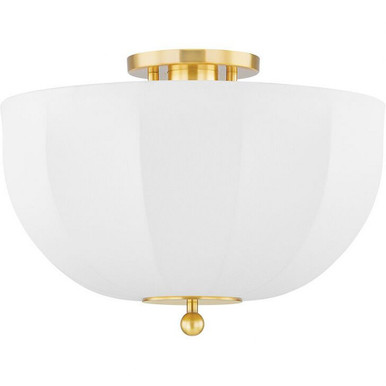 Meshelle 1 Light 13.5 Inch Wide Flush Mount by Mitzi - H816601-AGB