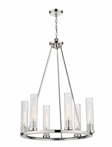 Beau 6 Light Chandelier In Modern Style 36 x 26 Inches Wide by Z-Lite - 3031-6PN