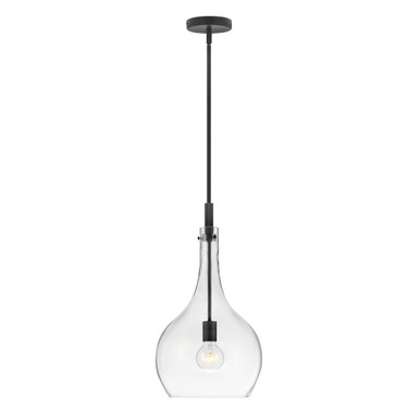 Ziggy 12W 1 LED Medium Pendant by Hinkley - 4457BK-CL