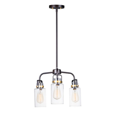 Magnolia 3 Light Large Pendant by Maxim - 30174CLBZGLD