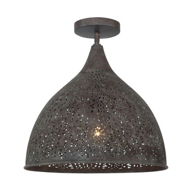 Jasmine 1 Light Semi Flush Mount 14 Inch Tall and 14 Inch Wide by Crystorama - JAS-A5010-FB_CEILING