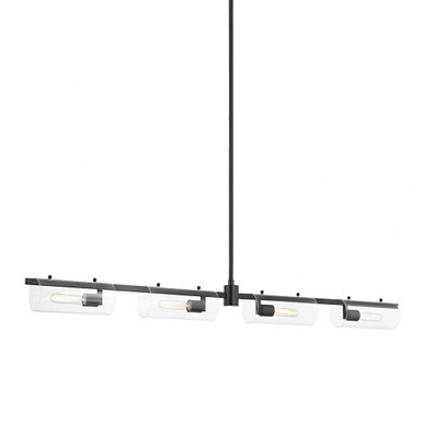 Ariel 4 Light Modern Linear Chandelier by Mitzi - H326904-SBK