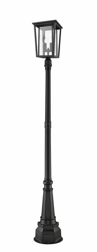 Seoul Two Light Outdoor Post Mount Lantern 14.25 x 101.5 In by Z-Lite - 571PHBR-564P-BK