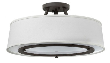 Harrison 3 Light 20 Inch Wide Semi Flush Mount by Hinkley - 3703KZ