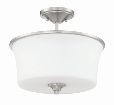 Gwyneth 2 Light 13 Inch Wide Contemporary Semi Flush Mount by Craftmade - 50452-BNK-WG
