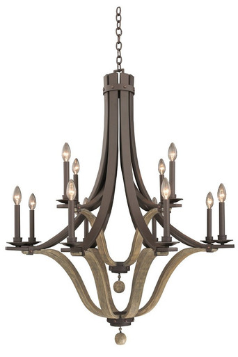 Lansing 12 Light Oversized 2 Tier Chandelier by Kalco - 502572SZ