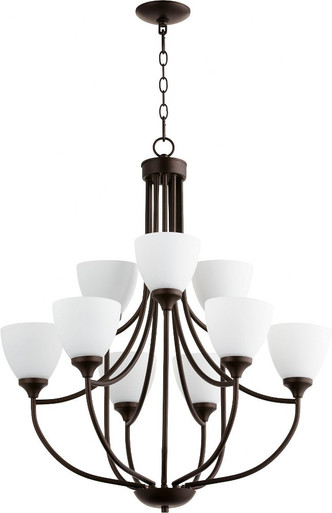 Enclave 9 Light Large 2 Tier Chandelier by Quorum - 6059-9