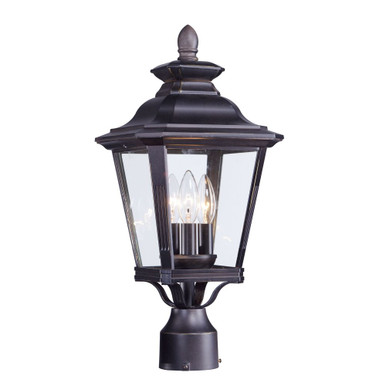 Knoxville Three Light Outdoor Post Lantern 9 x 19.5 inches by Maxim  - 1130CLBZ