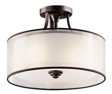Lacey 3 Light 15 Inch Wide Semi Flush Mount by Kichler - 42386