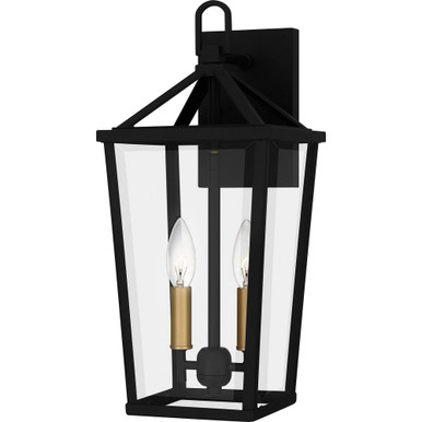 Hull 2 Light Outdoor Wall Lantern by Quoizel - HUL8407MBK