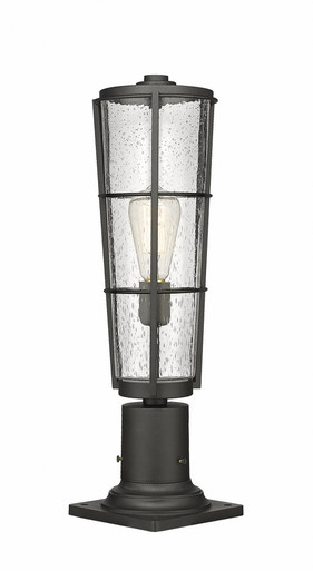 Helix 1 Light 6 Inch Wide Traditional Outdoor Pier Mount by Z-Lite - 591PHB-533PM-BK