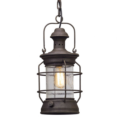 Atkins 1 Light Small Outdoor Pendant by Troy - F5057-HBZ