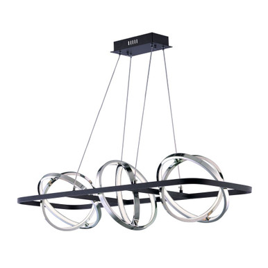 Gyro Ii 438W 6 LED Light Medium Linear Pendant by ET2 - E24788-BKPC