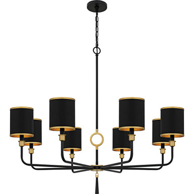 Lockery 8 Light Chandelier 35 Inch Tall and 40 Inch Wide by Quoizel - LKY5040MBK